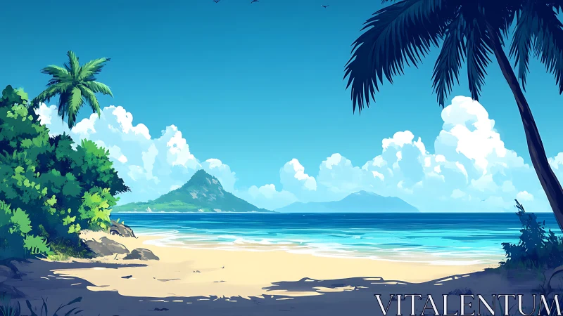 Tropical Beach Paradise Awaits With Sandy Shore