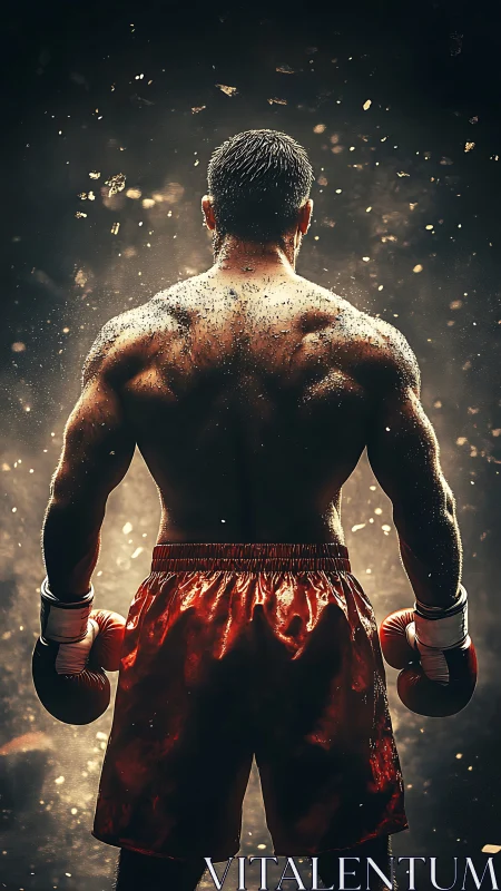 Champion Ready: A Boxer's Powerful Victory Stance.
