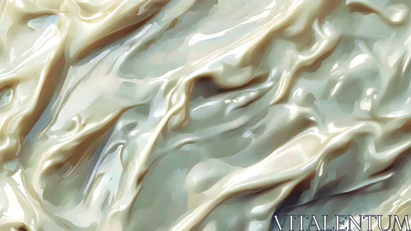 Cream-toned abstract folds with smooth reflective surfaces.