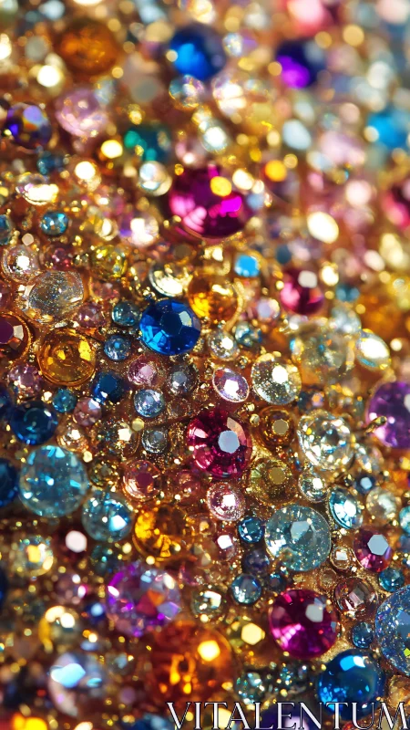 Colorful close-up of sparkling multicolored gemstones.
