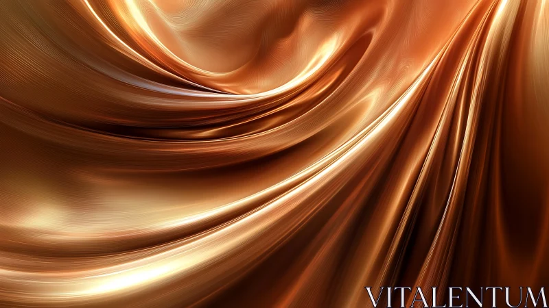 Molten copper silk unfurls in luminous cascading waves.