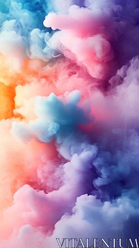 Billowing neon clouds drift in a luminous abstract sky