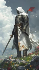 Silent paladin listens to the wind before the coming storm