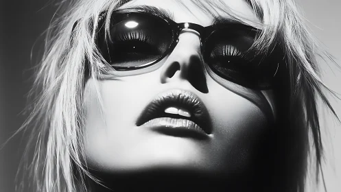 High-contrast monochrome portrait radiates bold attitude.