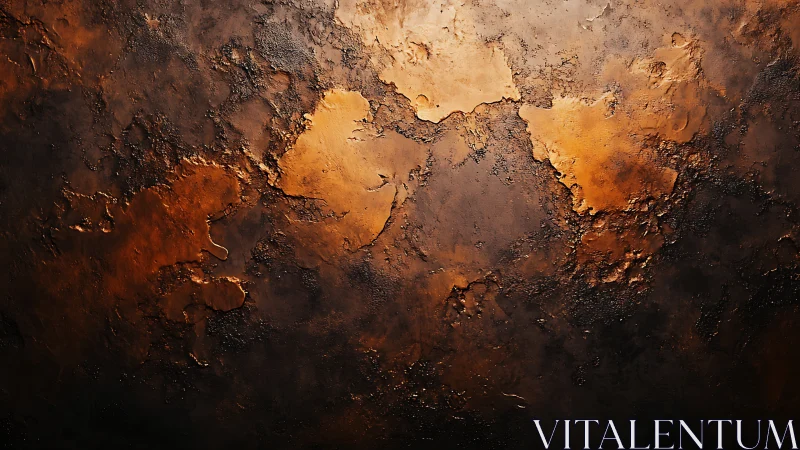 Burnished copper texture forms rugged abstract surface