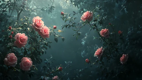 Rose Garden in Atmospheric Haze.