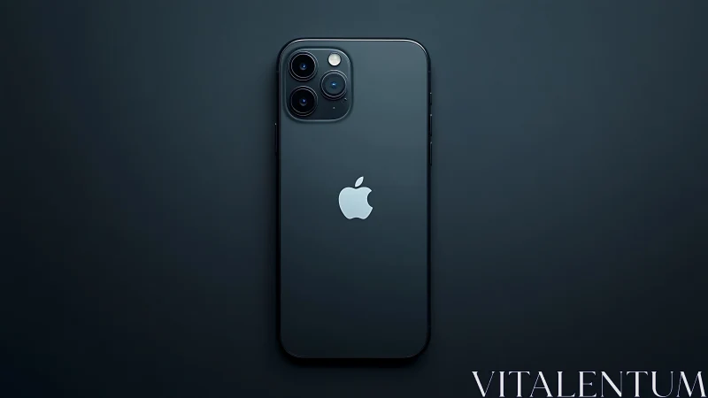 iPhone 12 Pro in Pacific Blue Against Dark Minimalist Background.