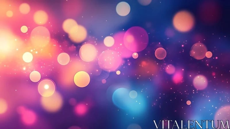 Vibrant abstract bokeh background with glowing colorful lights.