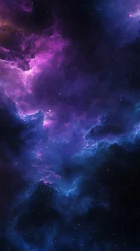Stellar nebula clouds in violet and cyan cosmic expanse.