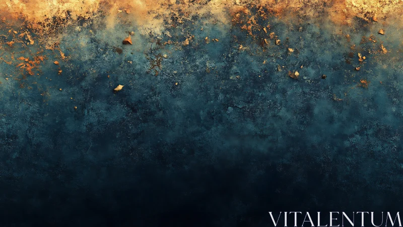 Textured blue surface with scattered warm debris field.