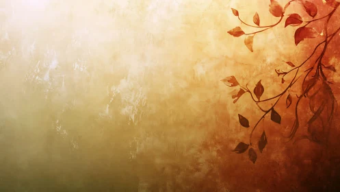 Golden textured backdrop with silhouetted botanical vines.