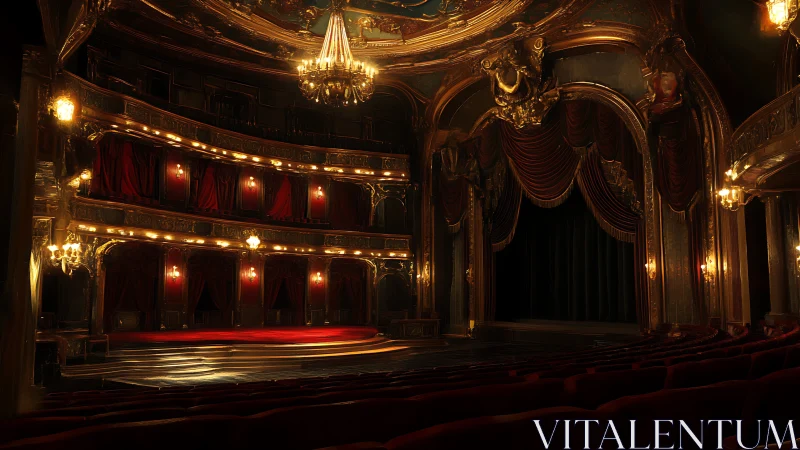 Golden velvet theater glowing before the show begins.