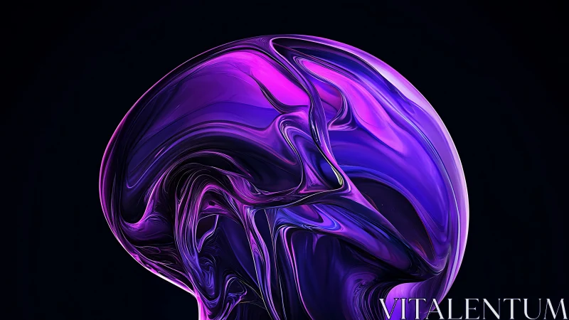 Specular magenta fluid shell forms high-gloss abstract sphere