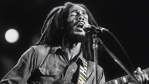 Soulful musician pouring heart into a live performance.