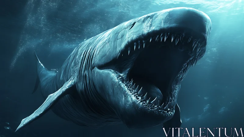 Deep sea giant surging forward with a thunderous roar.