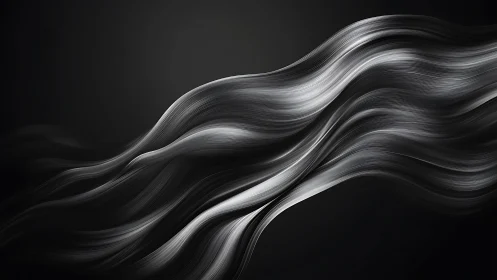 Gentle silver waves flowing softly across the darkness.