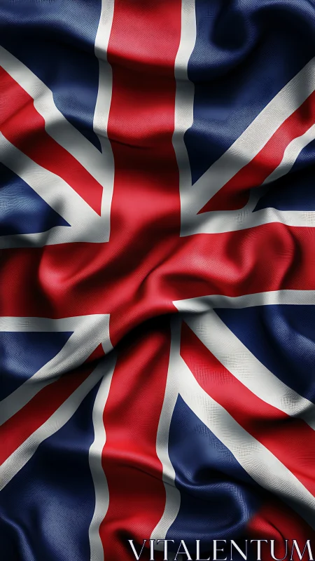 Flowing Union Jack flag with rich folds and bold colors.
