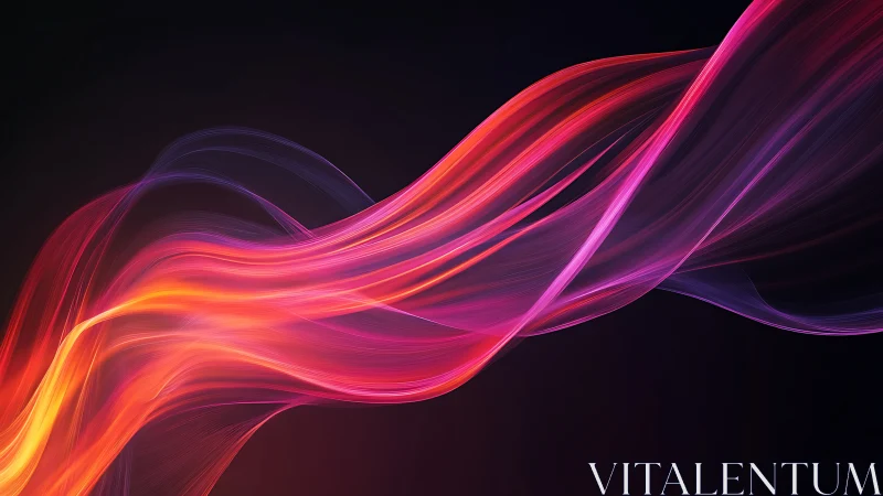 Curved multicolored light streaks on dark gradient background.