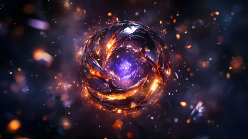Glowing cosmic energy sphere in a vibrant sci-fi digital art style.
