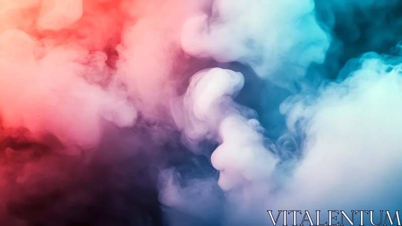 Photorealistic bicolor smoke plumes in soft gradient field.