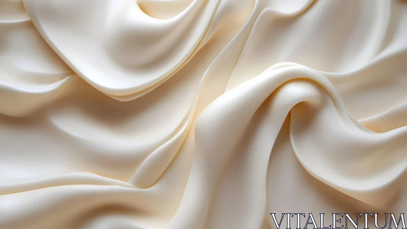 Soft Cream Silk Fabric with Elegant Folds, Minimalist Style.