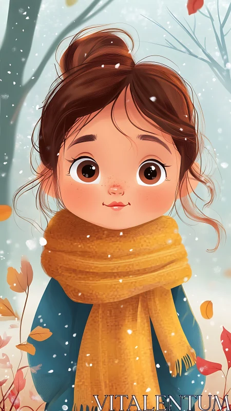 Young Girl in Autumn: Digital Character Portrait