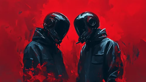 Twin voidwalkers trade secrets inside a burning red hush