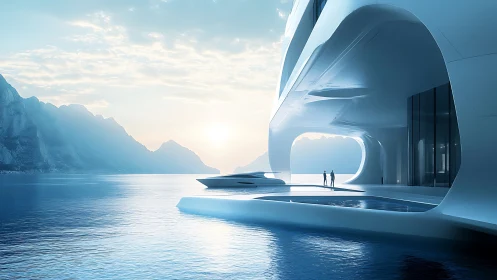 Futuristic Riverside Sanctuary Welcomes You with Open Design