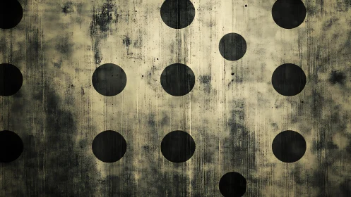 Grunge Polka Dot Pattern on Distressed Beige Abstract Background.