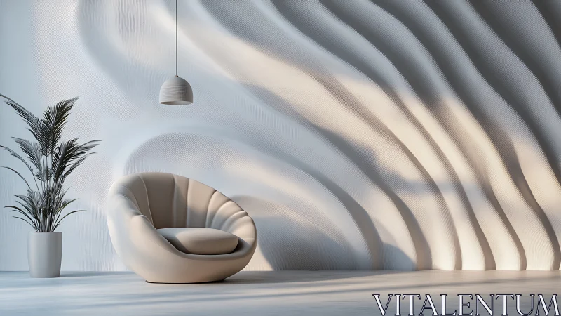 Sculptural Comfort: Modern Design Meets Serene Space.