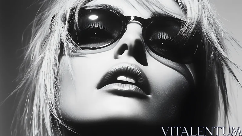 High-contrast monochrome portrait radiates bold attitude.