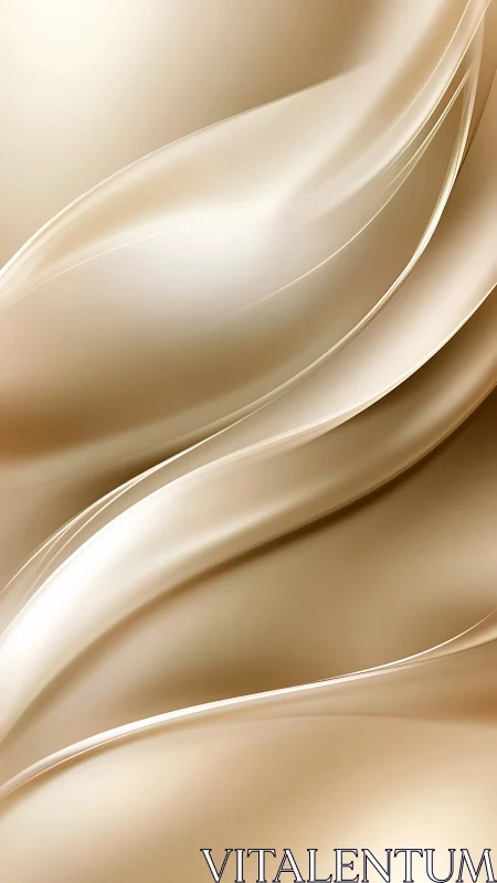Curved champagne waves in silky metallic abstraction.