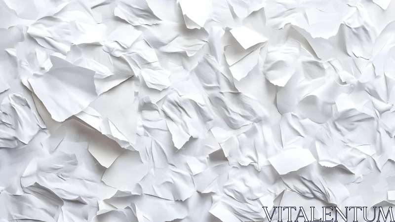 Torn white paper fragments create layered abstract texture