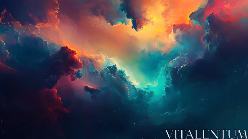 Bifurcated nebular cloudscape with high‑contrast spectral gradients