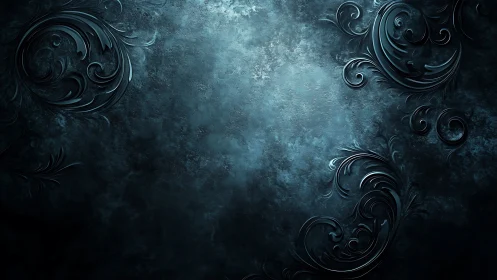 Midnight metal flourishes curl around a glowing storm heart