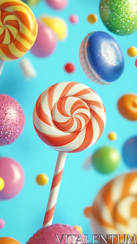 Spiral Candy Dreams: Lollipop Galaxy Afloat.