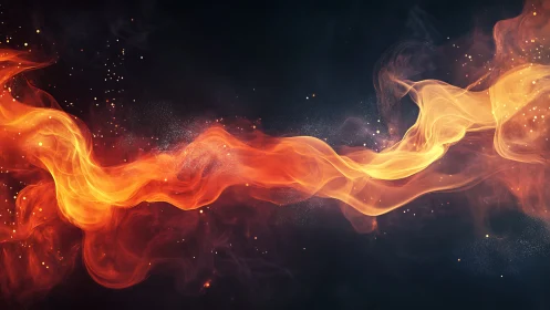 Flowing Fire: Ethereal Flames Dancing Across Darkness