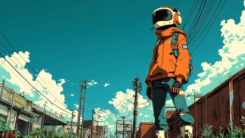 Streetbound astronaut rewrites gravity on rusted rail lines