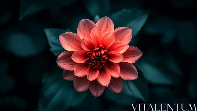 Crimson Bloom Defies Dusk: Dahlia's Radiant Statement.
