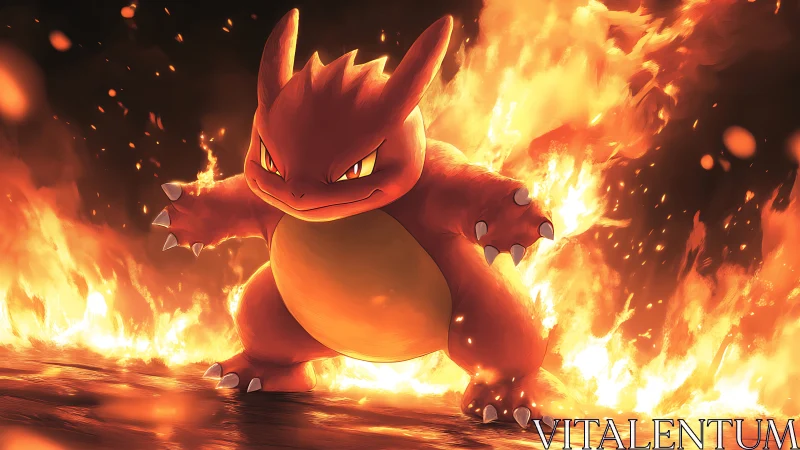 Charizard Erupts Through Inferno: Fiery Creature Commanded by Explosive Force.