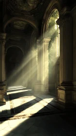 Sunlit arches welcoming nature into a quiet grand hall.