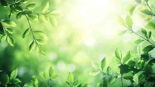 Sunlit leaf canopies whisper quietly through soft bokeh light