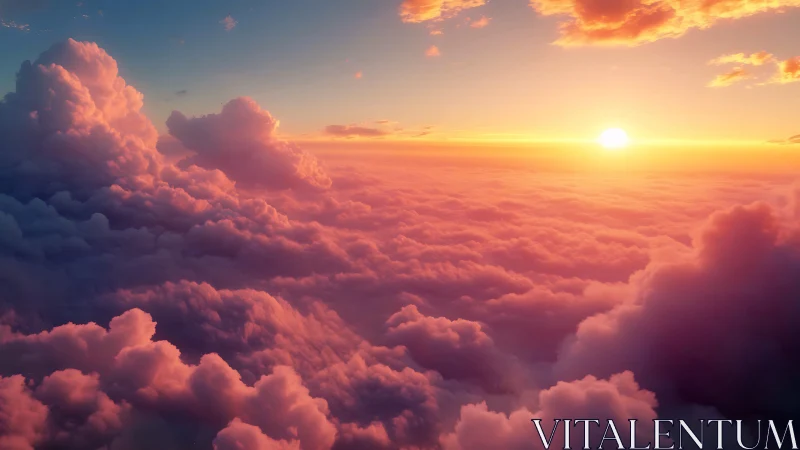 Cotton skies ignite under a honey-gold horizon at sunrise.