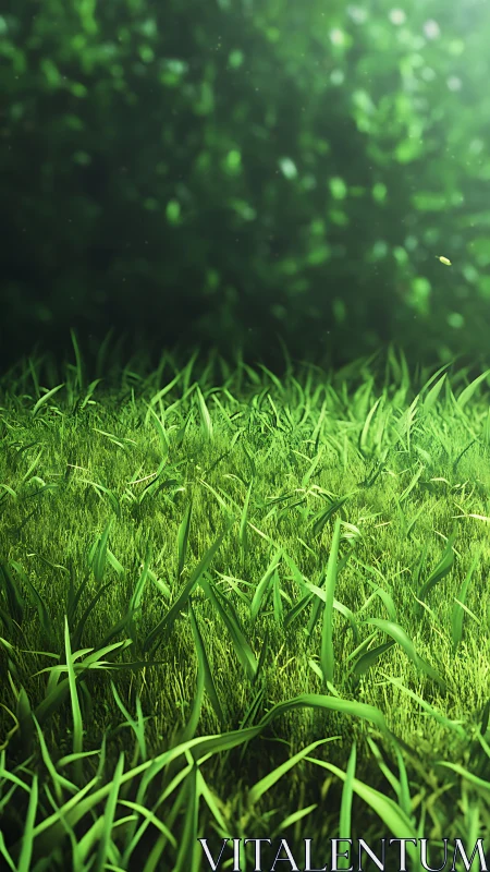 Sunlit green meadow inviting quiet moments of calm.