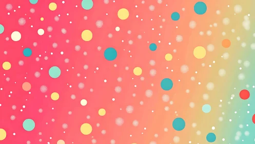 Chromatic gradient field with multicolored circular particle array.