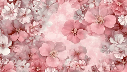 Densely layered floral arrangement in graduated pink and white color palette.