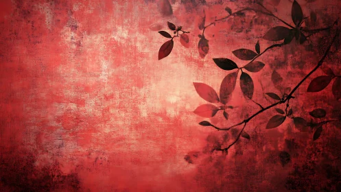 Whispering crimson leaves drifting across a weathered sky.