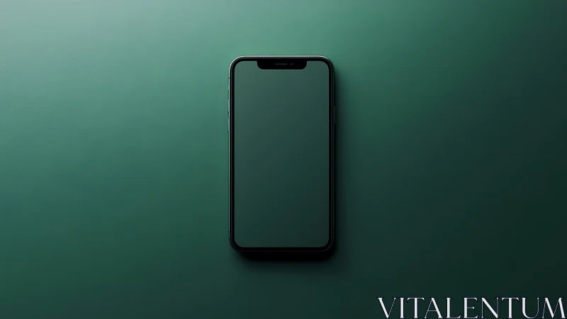 Smartphone Floats Mysteriously Against Jade Gradient Backdrop