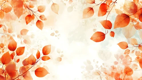Autumn leaves frame soft abstract background space