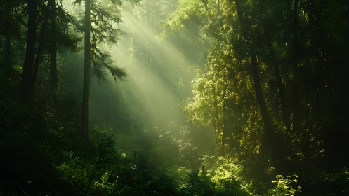 Sunlight Pours Through Cathedral Canopy